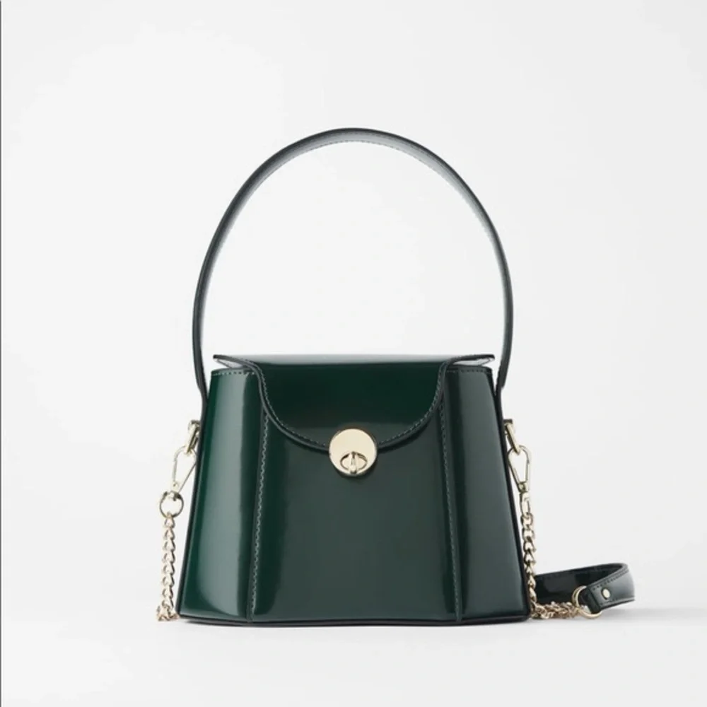 Zara Dark Green Shoulder Bag - Picture 4 of 4